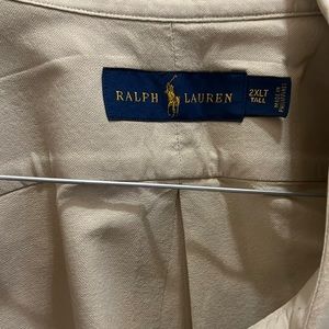 Polo long sleeve button down. Taupe in color